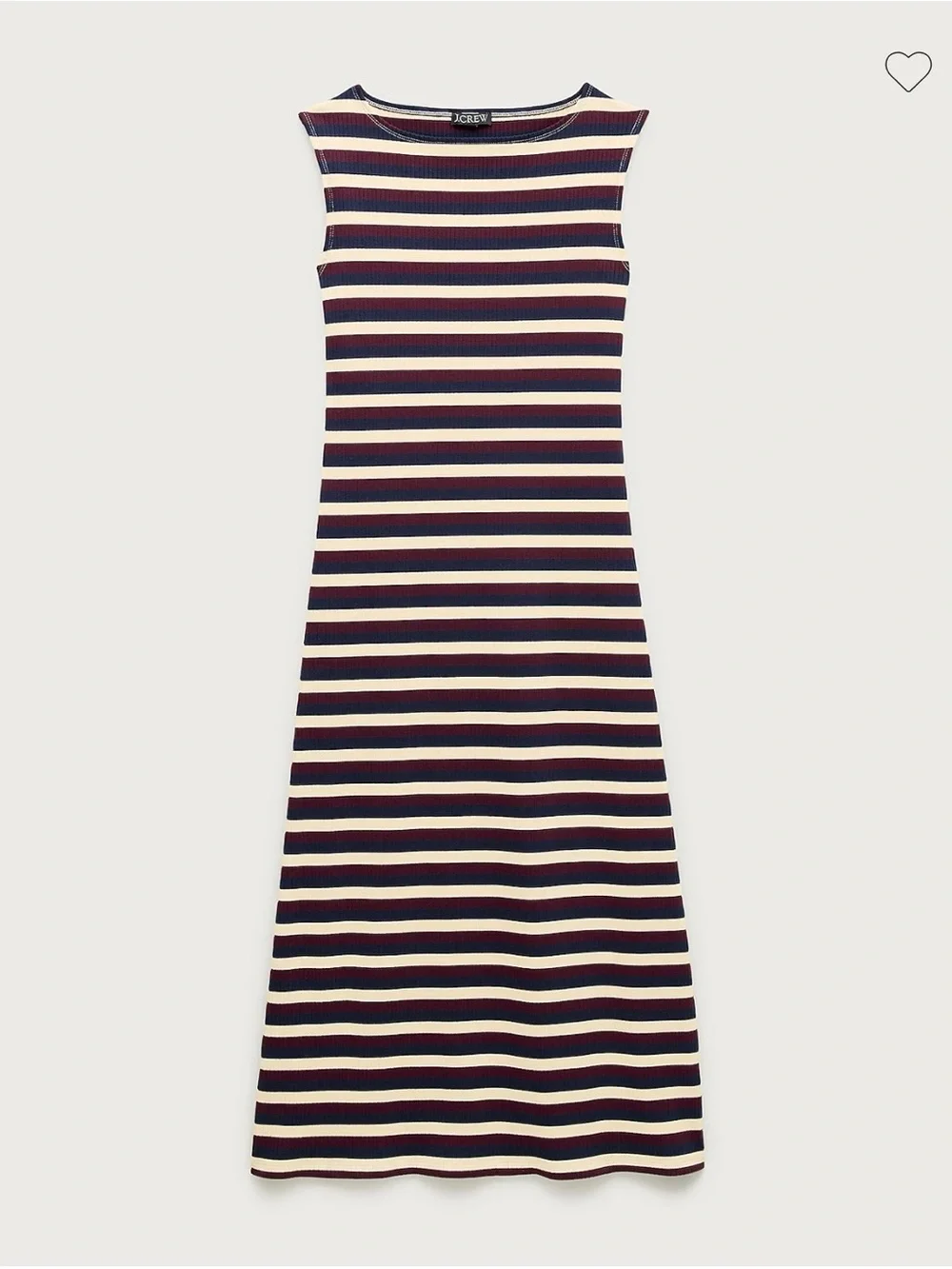 NWT J. Crew Striped Knit Boatneck Midi Dress Sz Small